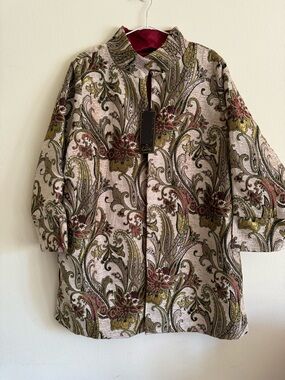 Heidi Daus Blazer Brocade Paisley Jacket in Cream, Olive & Burgundy